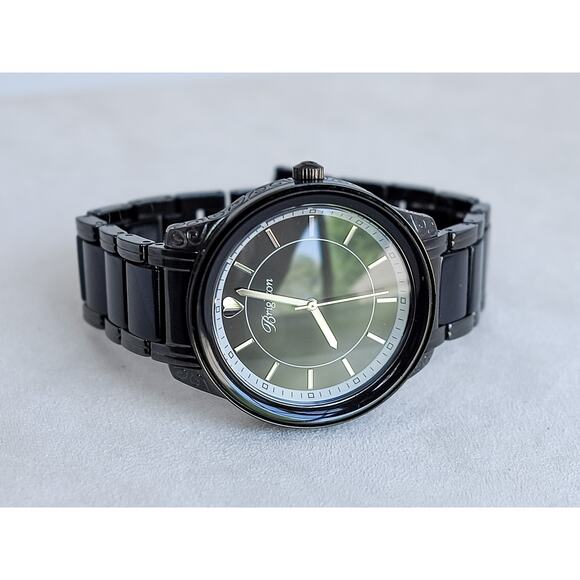 Brighton Carpinteria Watch Dark Bronze Black Acrylic Chunky Retired Quartz 7.5" - Picture 6 of 12